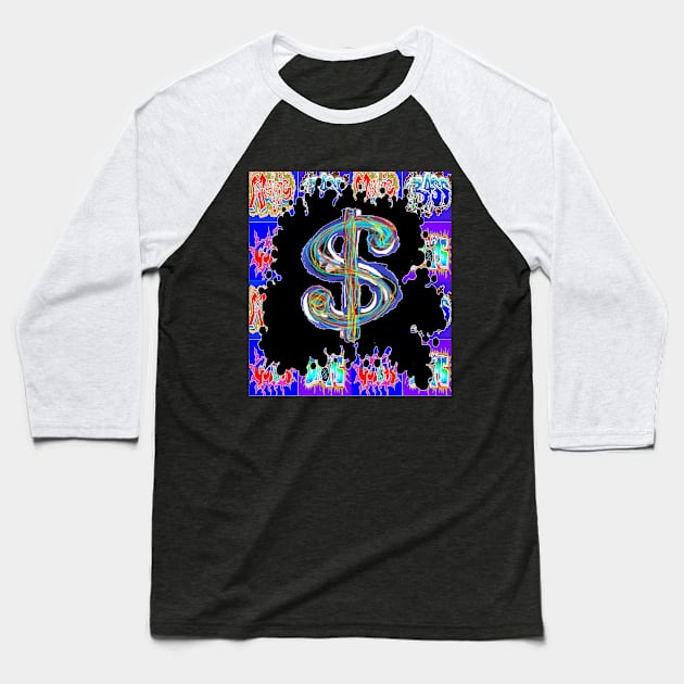 Dollar Rap Graffiti Baseball T-Shirt by LowEndGraphics